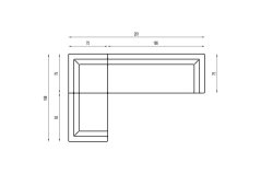 Modulová sedačka NOTRE DAME Corner 3L (levý 3 místný prvek)