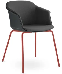 Konferenční křeslo Wave 032-N14 (4-nohá ocelová kostra signální červená RAL 3001, plastový korpus s
