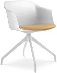 Otočná židle Wave 030,F90-WH (4-ramenný nylonový kříž bílý, kluzáky, plastový korpus)