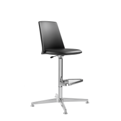 Barová židle MELODY CHAIR 367-F34-N6 (4-ramenný ALU leštěný kříž, opěrka pro nohy)