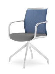 Otočná židle Leaf 506,F90-WH (4-ramenný nylonový kříž bílý, bílý rám, kluzáky)
