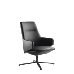 Designové křeslo Melody Lounge ML-L-RA-N1  (4-ramenný ALU černě lakovaný kříž, houpací mechanika s a