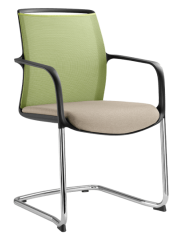 Konferenční židle Leaf 505-Z-N4 (kostra pérovka chrom, stohovatelná)