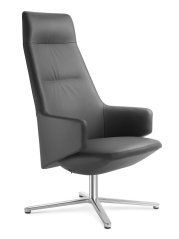Luxusní křeslo Melody Lounge ML-XL-RA-N6 (4-ramenný ALU leštěný kříž, houpací mechanika s aretací)