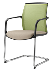 Konferenční židle Leaf 505-Z-N4 (kostra pérovka chrom, stohovatelná)