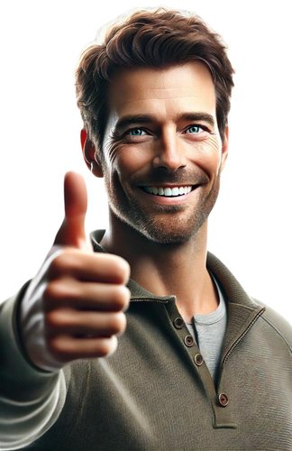 Spokojený zákazník s palcem nahoru